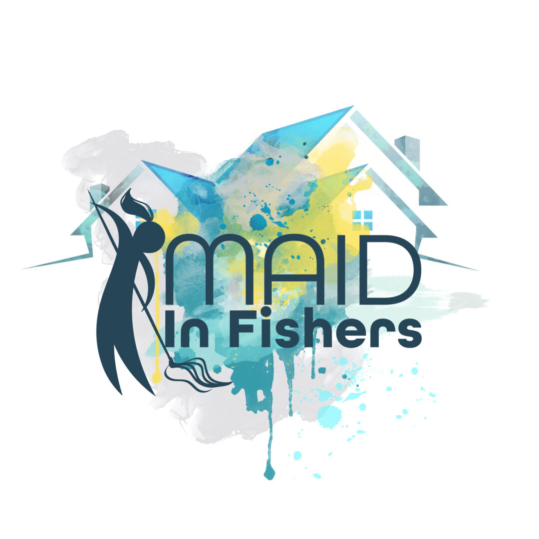 Logo of Maid In Fishers featuring a silhouette and watercolor splash.